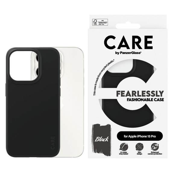 Θήκη Fearlessly για iPhone 15 Pro, Μαύρο, PanzerGlass