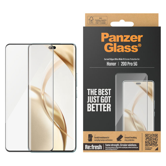 Σκληρυμένο γυαλί Re:Fresh UWF για Honor 200 Pro, Μαύρο, PanzerGlass