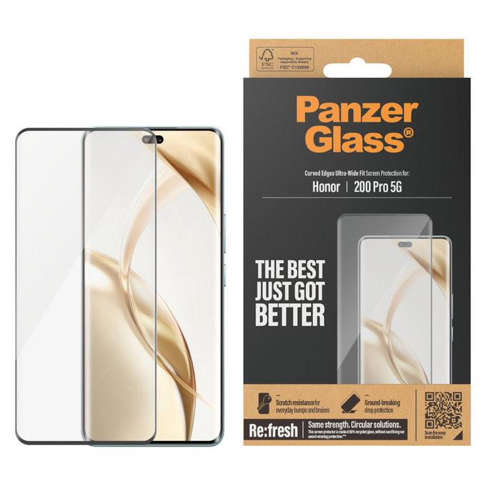 Σκληρυμένο γυαλί Re:Fresh UWF για Honor 200 Pro, Μαύρο, PanzerGlass
