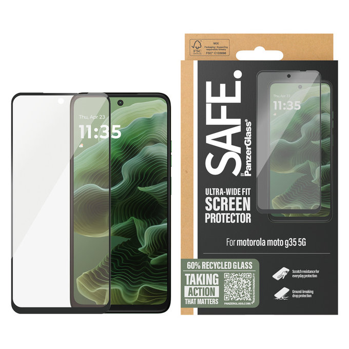 Σκληρυμένο γυαλί για Motorola Moto G35, Μαύρο, SAFE by PanzerGlass