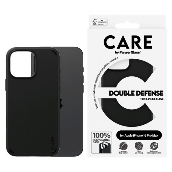 Θήκη Double Defense για iPhone 16 Pro Max, Μαύρο, CARE