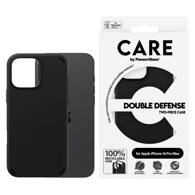 Θήκη Double Defense για iPhone 16 Pro Max, Μαύρο, CARE
