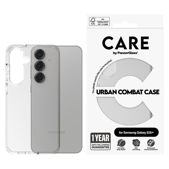 Θήκη Urban Combat για Samsung Galaxy S25+, Διάφανο, PanzerGlass