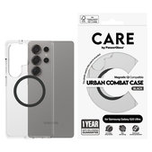 Θήκη Urban Combat με μαύρο QI για Samsung Galaxy S25 Ultra, Διάφανο, PanzerGlass