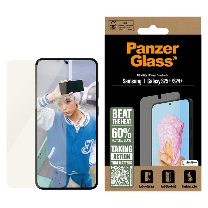 Σκληρυμένο γυαλί UWF All-in-One με εφαρμογέα για Samsung Galaxy S25+, Διάφανο, PanzerGlass