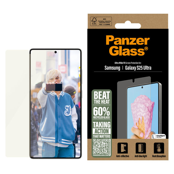 Σκληρυμένο γυαλί UWF All-in-One με εφαρμογέα για Samsung Galaxy S25 Ultra, Διάφανο, PanzerGlass