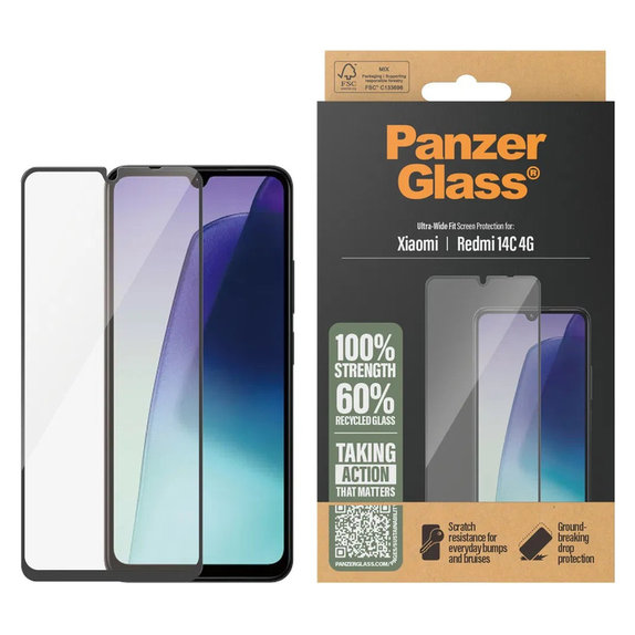 Σκληρυμένο γυαλί UWF για Xiaomi Redmi 14C 4G, Διάφανο, PanzerGlass