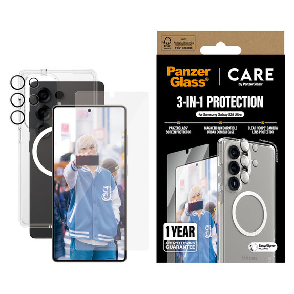 Bundle 3 σε 1 για Samsung Galaxy S25 Ultra, PanzerGlass