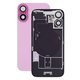 Πίσω Κάλυμμα Γυαλί + Φακός Κάμερας + Μεταλλική Πλάκα + Μαγνήτες Magsafe για iPhone 16 Plus | Ροζ | Pink