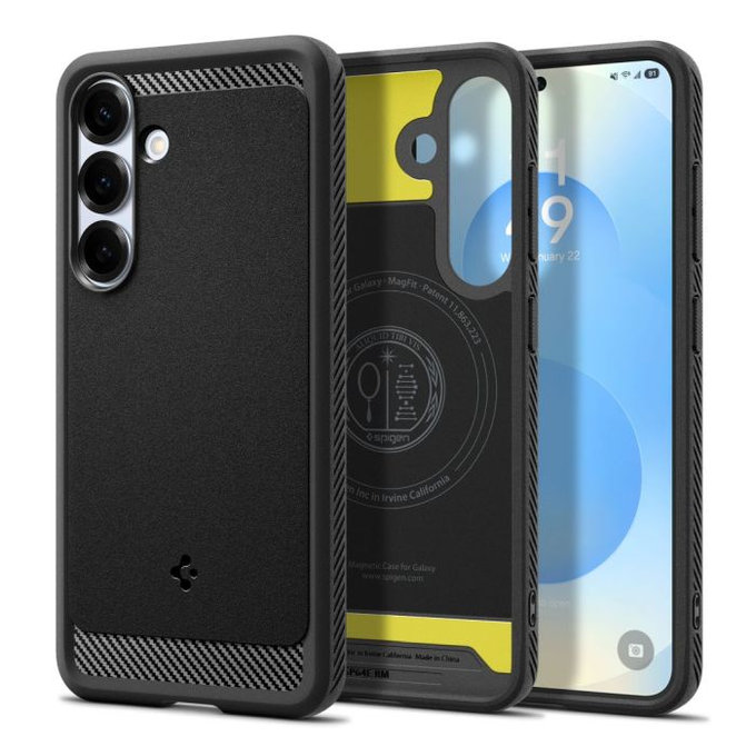 Θήκη Rugged Armor με MagSafe για Samsung S25 | Matte Black | Spigen