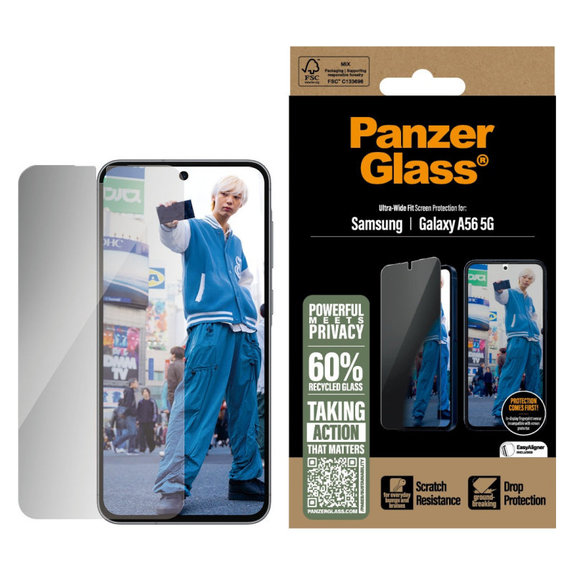 Σκληρυμένο γυαλί UWF Privacy για Samsung A56 5G, Διαφανές, PanzerGlass