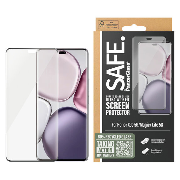 Σκληρυμένο γυαλί UWF για Honor X9c 5G/Magic7 Lite 5G, Μαύρο, SAFE by PanzerGlass