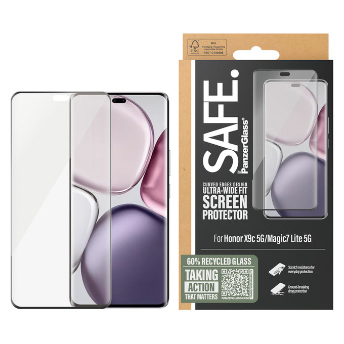 Σκληρυμένο γυαλί UWF για Honor X9c 5G/Magic7 Lite 5G, Μαύρο, SAFE by PanzerGlass