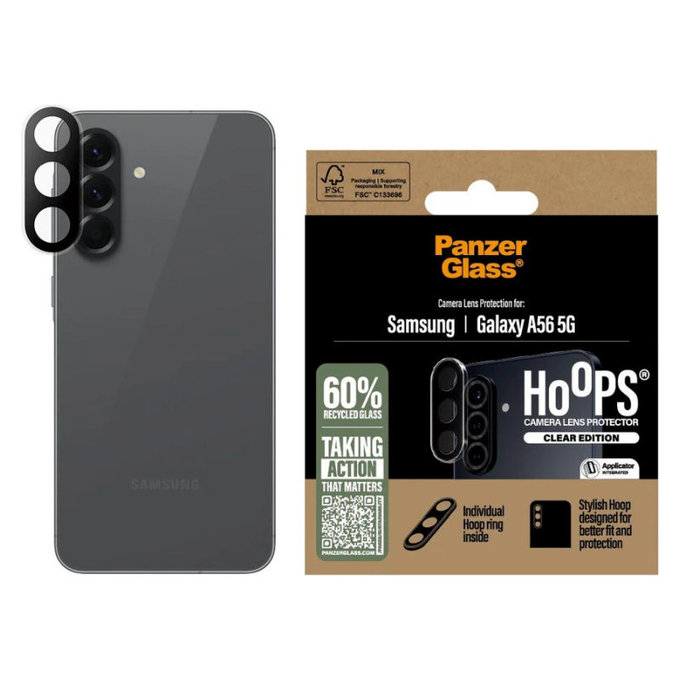 Προστατευτικό φακού κάμερας Hoops για Samsung A56 5G, Διάφανο, PanzerGlass