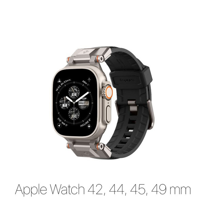 Spigen - Λουράκι Durapro Armor PU για Apple Watch (42, 44, 45, 49mm), mαύρο