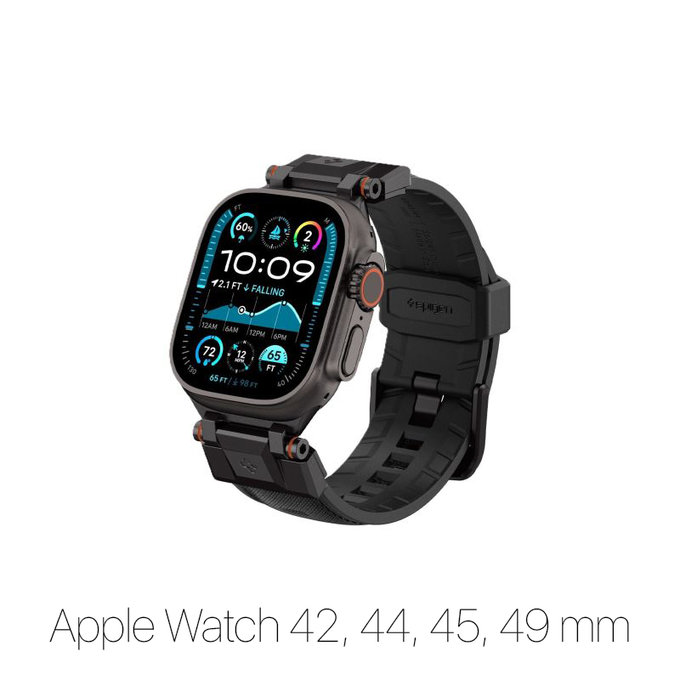 Spigen - Λουράκι Durapro Armor για Apple Watch (42, 44, 45, 49mm), Black Edition