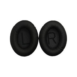 Ανταλλακτικά Earpads Ακουστικών για Bose QuietComγιαt 35, Αφρός Μνήμης + PU Δέρμα, Μαύρο, Black, 1 Ζεύγος