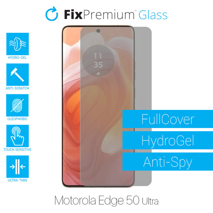 Υδροgel Anti-Spy - Προστατευτικό Οθόνης για Motorola Edge 50 Ultra | FixPremium