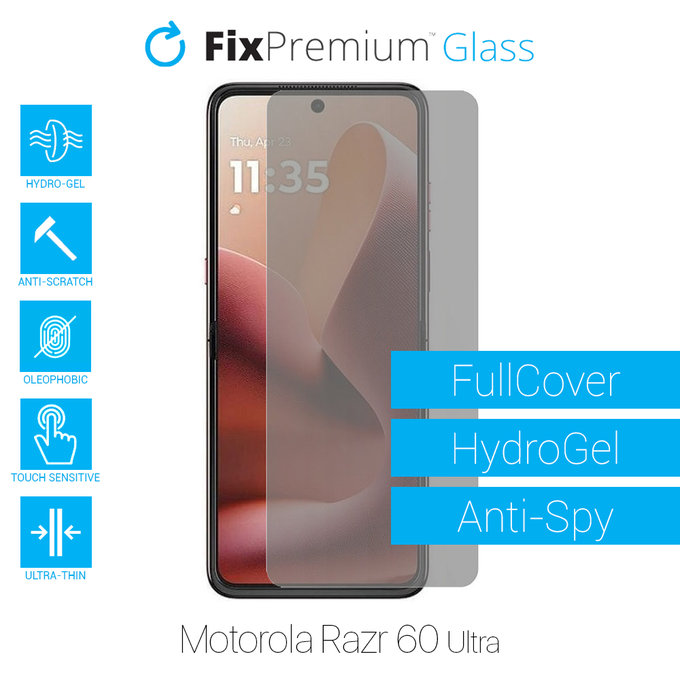 Υδροgel Anti-Spy - Προστατευτικό Οθόνης για Motorola Razr 60 Ultra | FixPremium
