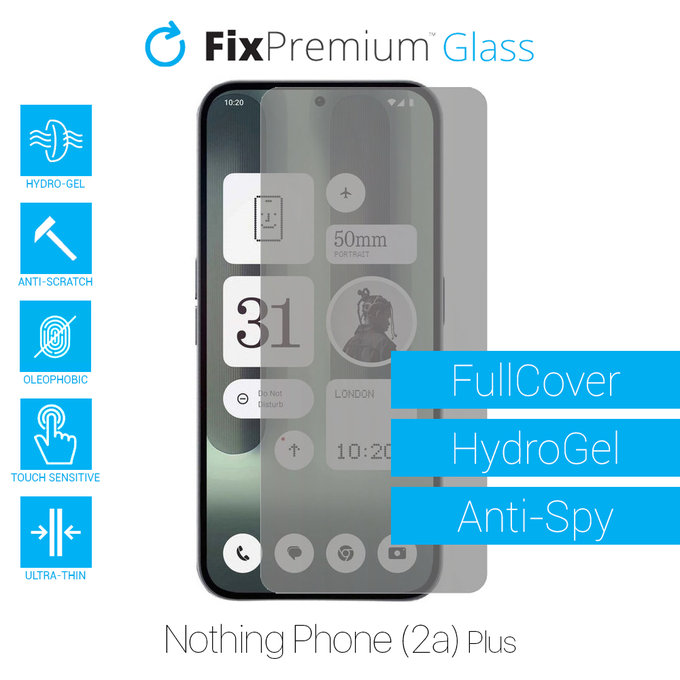 Υδροgel Anti-Spy - Προστατευτικό Οθόνης για Nothing Phone (2a) Plus | FixPremium