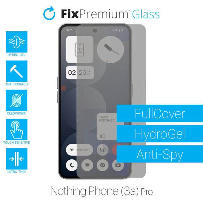 Υδροgel Anti-Spy - Προστατευτικό Οθόνης για Nothing Phone (3a) Pro | FixPremium
