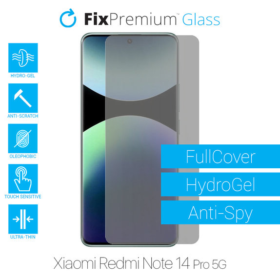 Υδροgel Anti-Spy - Προστατευτικό Οθόνης για Xiaomi Redmi Note 14 Pro 5G 24090RA29G | FixPremium