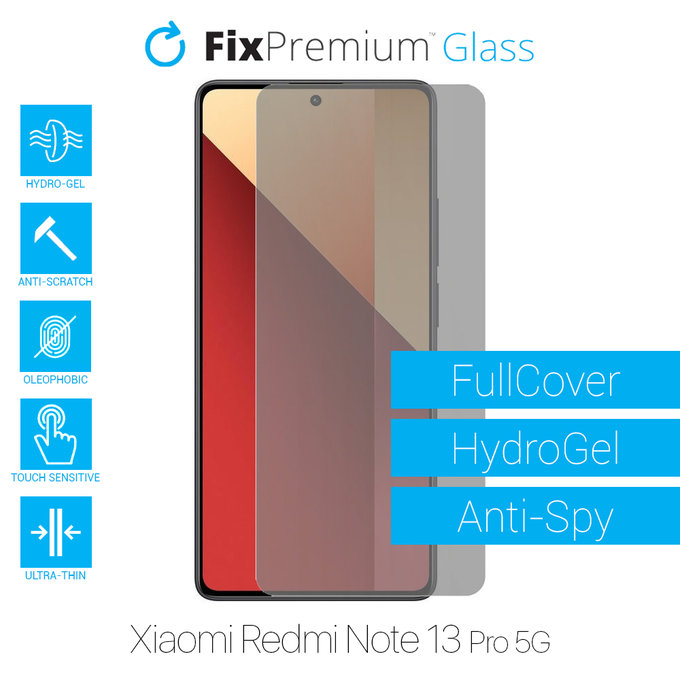 Υδροgel Anti-Spy - Προστατευτικό Οθόνης για Xiaomi Redmi Note 13 Pro 5G 2312DRA50C | FixPremium