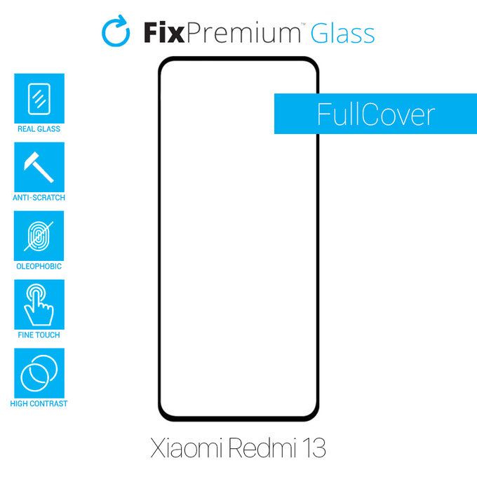 Προστατευτικό Γυαλί Full Cover για Xiaomi Redmi 13 | FixPremium