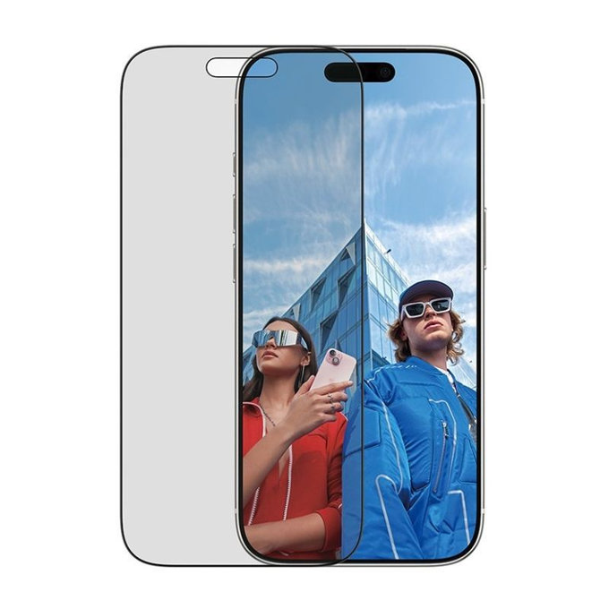 PanzerGlass - Σκληρό γυαλί UWF 2-Way Privacy με εφαρμοστή για iPhone 17 Pro, μαύρο