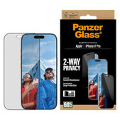 Σκληρυμένο γυαλί UWF 2-Way Privacy με εφαρμογέα για iPhone 17 Pro, Μαύρο, PanzerGlass
