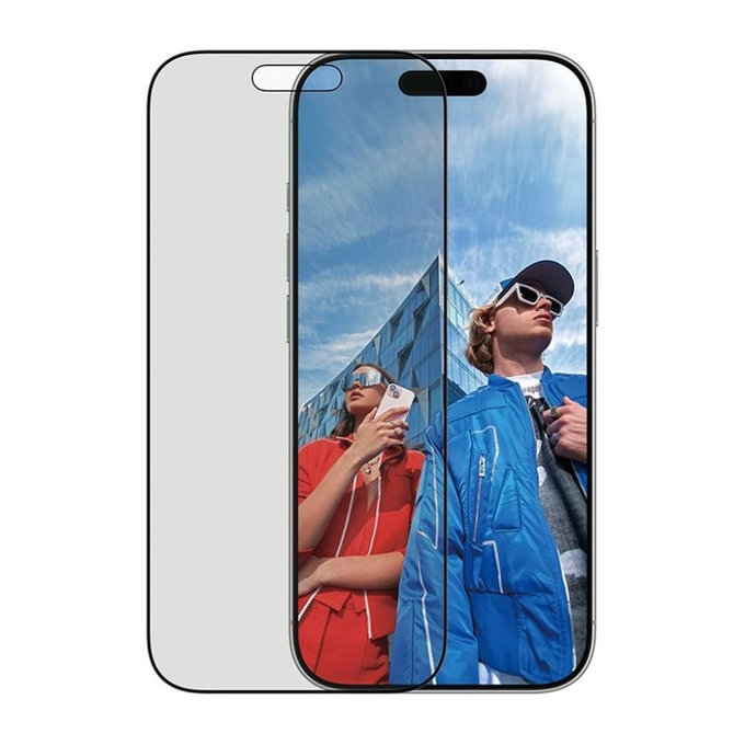 PanzerGlass - Σκληρό γυαλί UWF 2-Way Privacy με εφαρμοστή για iPhone 17/16 Pro, μαύρο