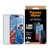 Σκληρυμένο γυαλί UWF 2-Way Privacy με Fastfit για iPhone 17/16 Pro, Μαύρο, PanzerGlass