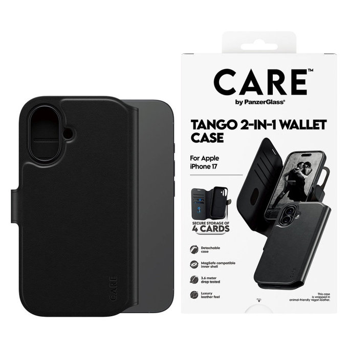 Θήκη Wallet Tango Two-In-One με MagSafe για iPhone 17, Μαύρο, CARE