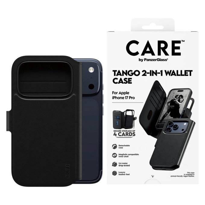 Θήκη Wallet Tango Two-In-One με MagSafe για iPhone 17 Pro, Μαύρο, CARE