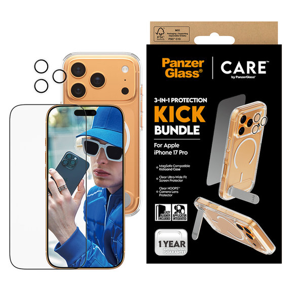 Bundle 3 σε 1 Kick για iPhone 17 Pro, PanzerGlass