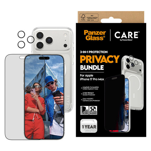 Bundle 3 σε 1 Privacy για iPhone 17 Pro Max, PanzerGlass