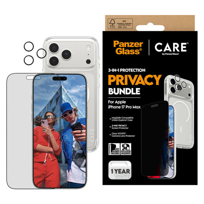 Bundle 3 σε 1 Privacy για iPhone 17 Pro Max, PanzerGlass