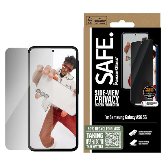 Σκληρυμένο γυαλί UWF Privacy για Samsung Galaxy A56 5G, Μαύρο, SAFE by PanzerGlass