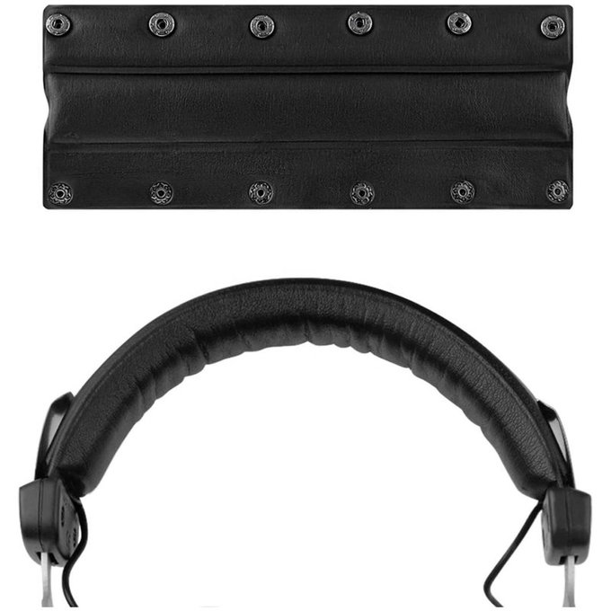 Ανταλλακτικό Headband για Beyerdynamic DT770, DT860, DT880, DT990, Αφρός Μνήμης + PU Δέρμα, Μαύρο, Black, 1 Ζεύγος