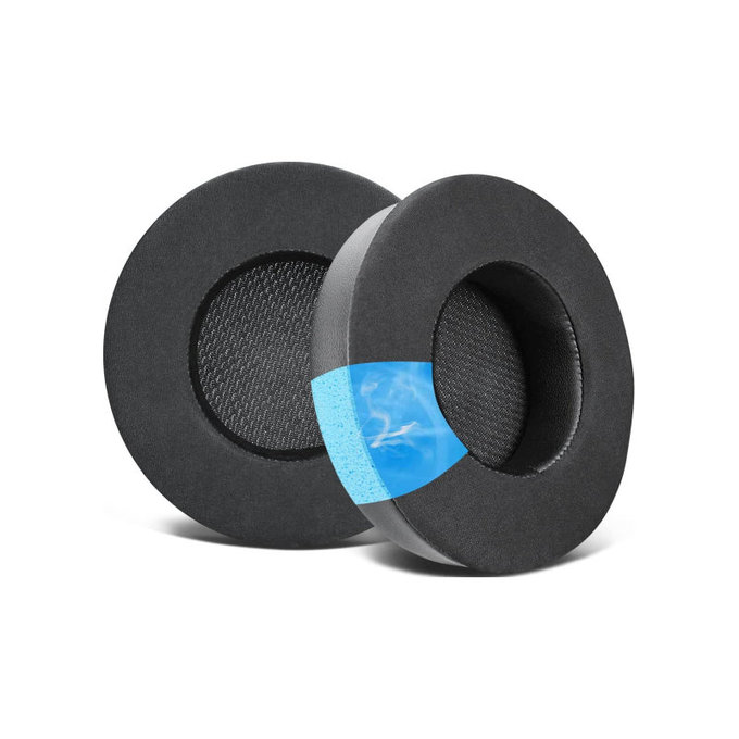 Ανταλλακτικά Earpads Ακουστικών για Corsair Virtuoso RGB, Αφρός Μνήμης + Δέρμα +Ύφασμα, Μαύρο, Black, Ψυκτικό Τζελ, 1 Ζεύγος