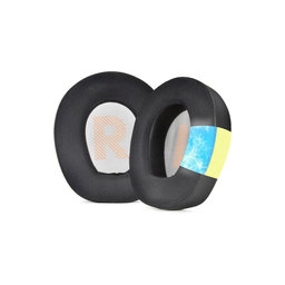 Ανταλλακτικά Earpads Ακουστικών για JBL Quantum Q200, Q300, Αφρός Μνήμης + PU Δέρμα + Ύφασμα, Μαύρο, Black, Ψυκτικό Τζελ, 1 Ζεύγος