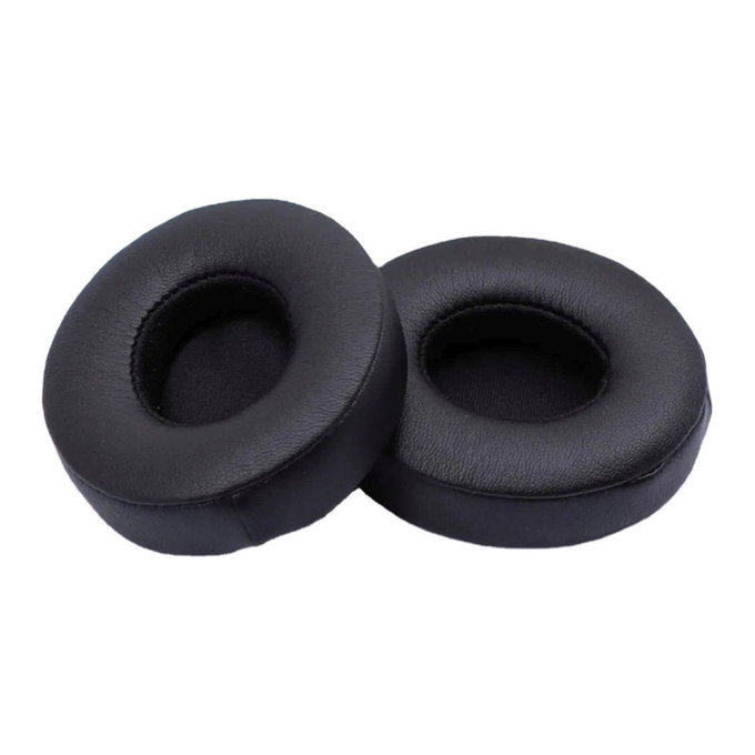 Ανταλλακτικά Earpads Ακουστικών για Beats Solo 2, 3, Αφρός Μνήμης + Δέρμα, Μαύρο, Black, 1 Ζεύγος