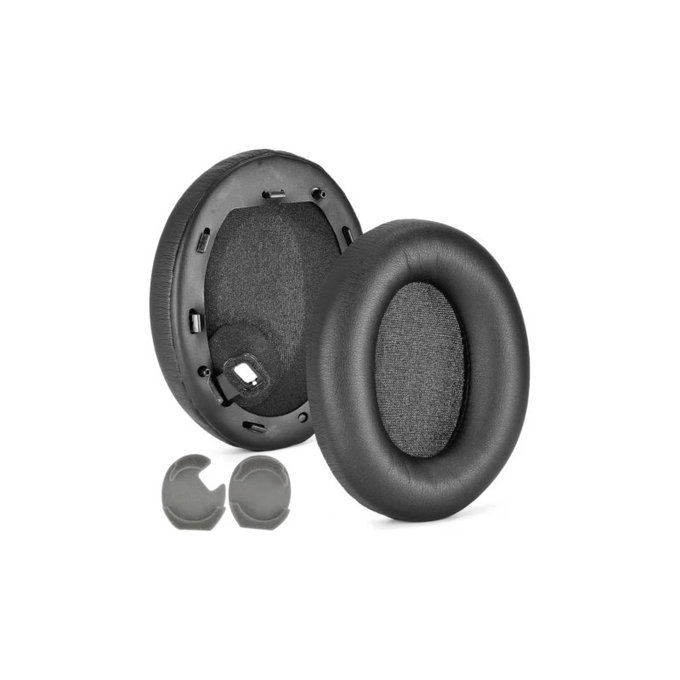 Ανταλλακτικά Earpads Ακουστικών για Sony WH-1000XM4, Αφρός Μνήμης + Δέρμα, Μαύρο, Black, 1 Ζεύγος