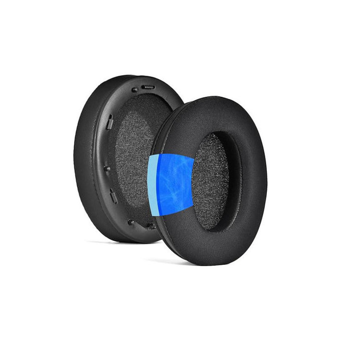 Ανταλλακτικά Earpads Ακουστικών για Sony WH-1000XM3, Αφρός Μνήμης + Ύφασμα + Δέρμα, Μαύρο, Black, Ψυκτικό Τζελ, 1 Ζεύγος