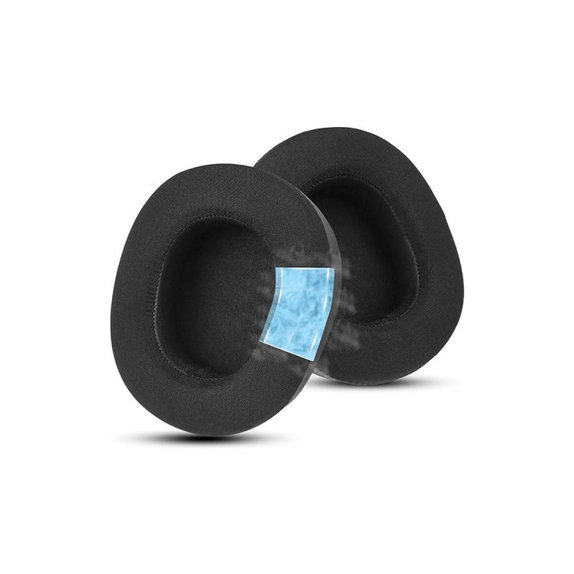 Ανταλλακτικά Earpads Ακουστικών για Steelseries Nova Pro Wired, Αφρός Μνήμης + Ύφασμα, Μαύρο, Black, Ψυκτικό Τζελ, 1 Ζεύγος