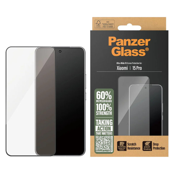 Σκληρυμένο γυαλί UWF για Xiaomi 15 Pro, Μαύρο, PanzerGlass