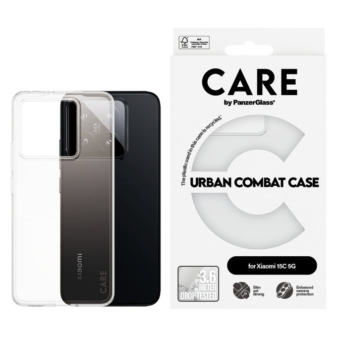 Θήκη Urban Combat για Xiaomi 15C 5G, Διάφανο, PanzerGlass