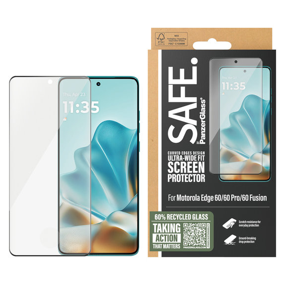 Σκληρυμένο γυαλί UWF για Motorola Edge 60/60 Pro/60 Fusion, Μαύρο, SAFE by PanzerGlass