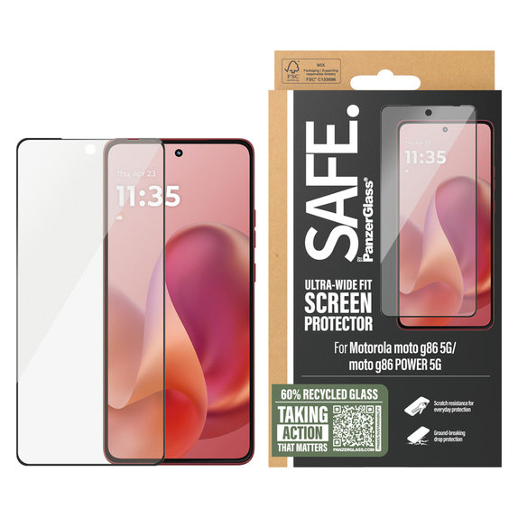 Σκληρυμένο γυαλί UWF για Motorola Moto G86 Power, Μαύρο, SAFE by PanzerGlass