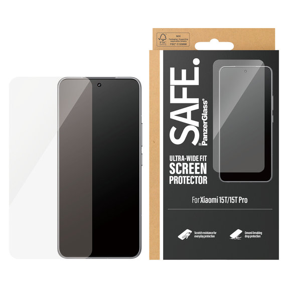 Σκληρυμένο γυαλί UWF για Xiaomi 15T/15T Pro, Μαύρο, SAFE by PanzerGlass